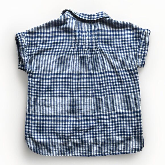 Casa Cabana Womens Gauze Button Up Shirt Size XL Blue White Gingham 100% Cotton - Picture 2 of 10